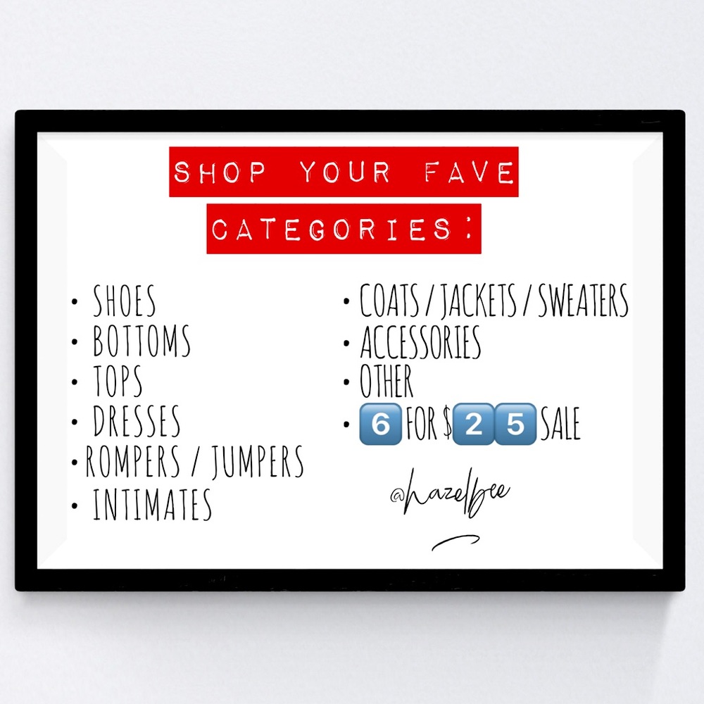 SHOP YOUR FAVE CATEGORIES!!! 👇🏽👇🏽